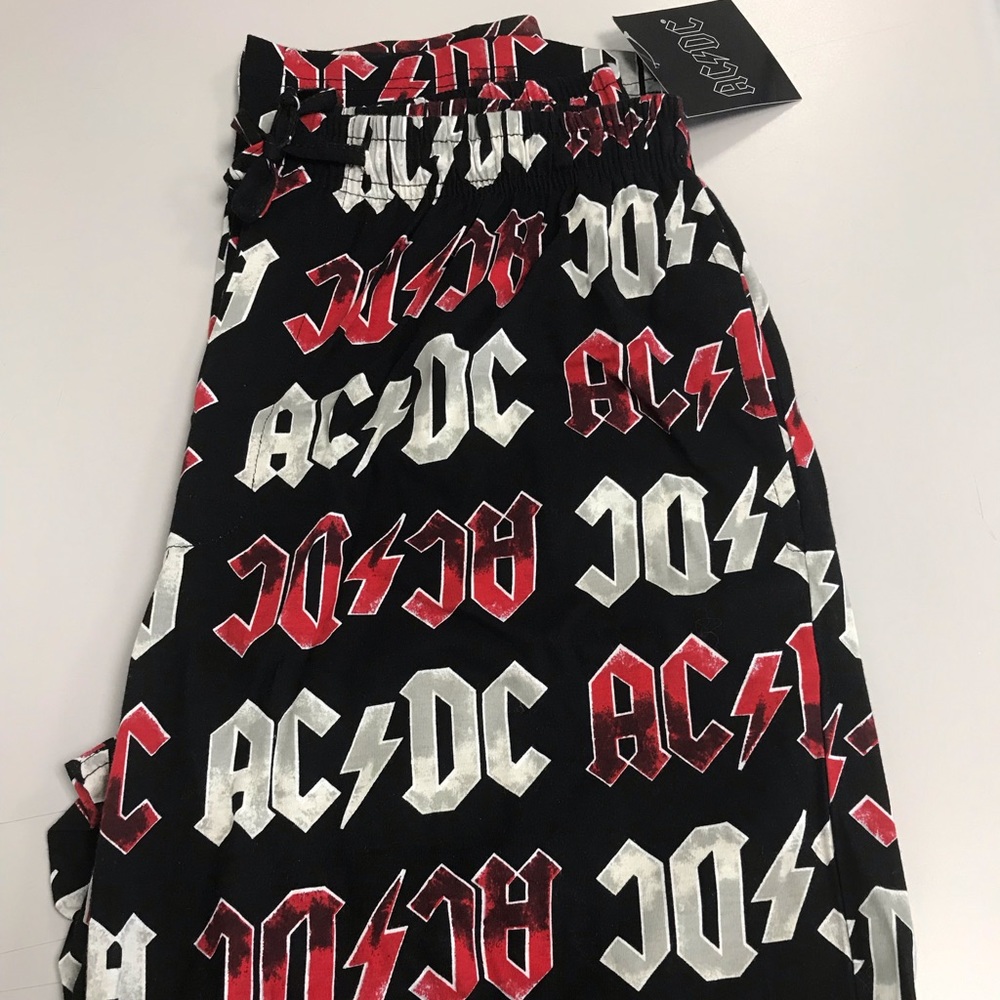 Ac/Dc All Over Pajama Pants. Adult Size Medium - Gem